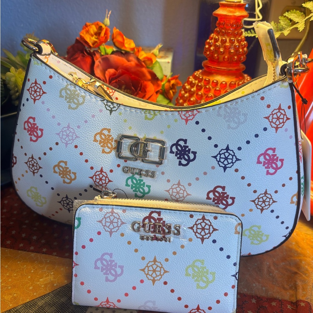 GUESS Emelia Shoulder Bag & Zip Around Wallet